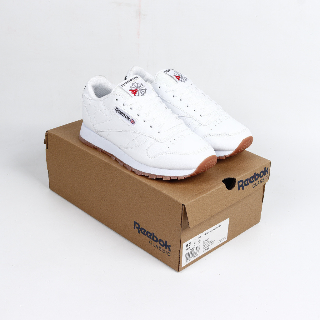 Reebok Classics รองเท้าผ้าใบหนังสีขาว B7ES