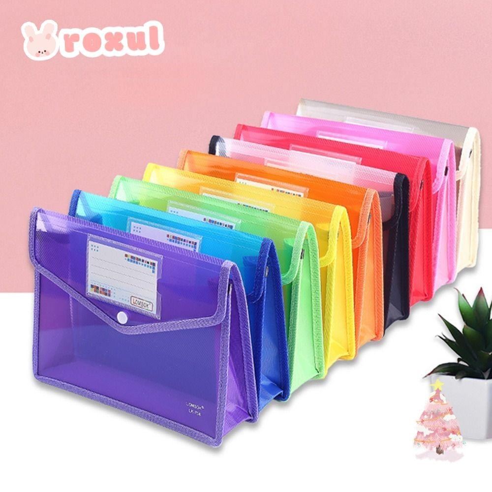 Roxul A4 แฟ้มโฟลเดอร์ทนทานกันน้ํา PVC กระเป๋าแฟ้ม Organizer