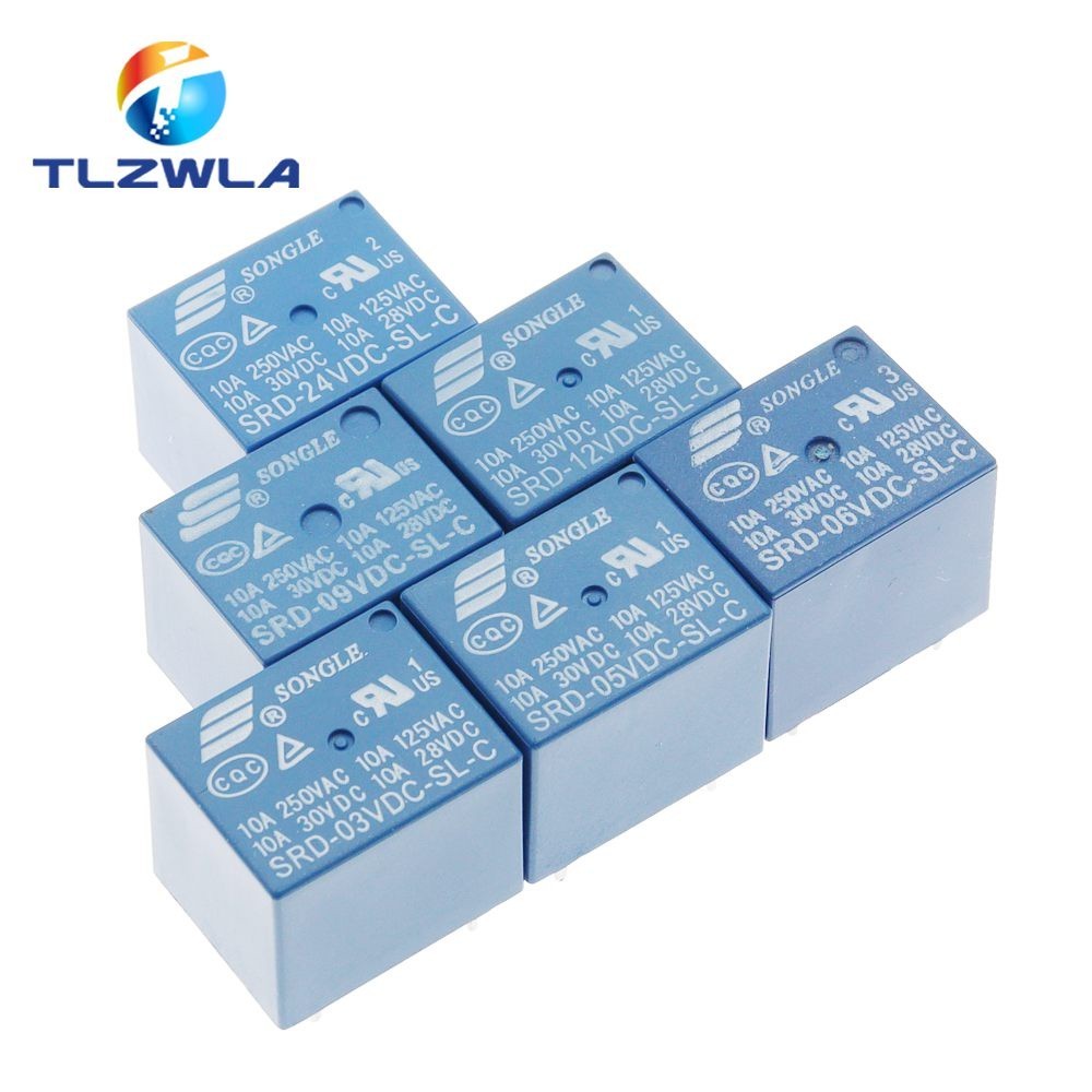 ✢100Pcs Relays SRD-03VDC-SL-C SRD-05VDC-SL-C SRD-06VDC-SL-C SRD-09VDC-SL-C SRD-12VDC-SL-C 3V 5V 6V 9