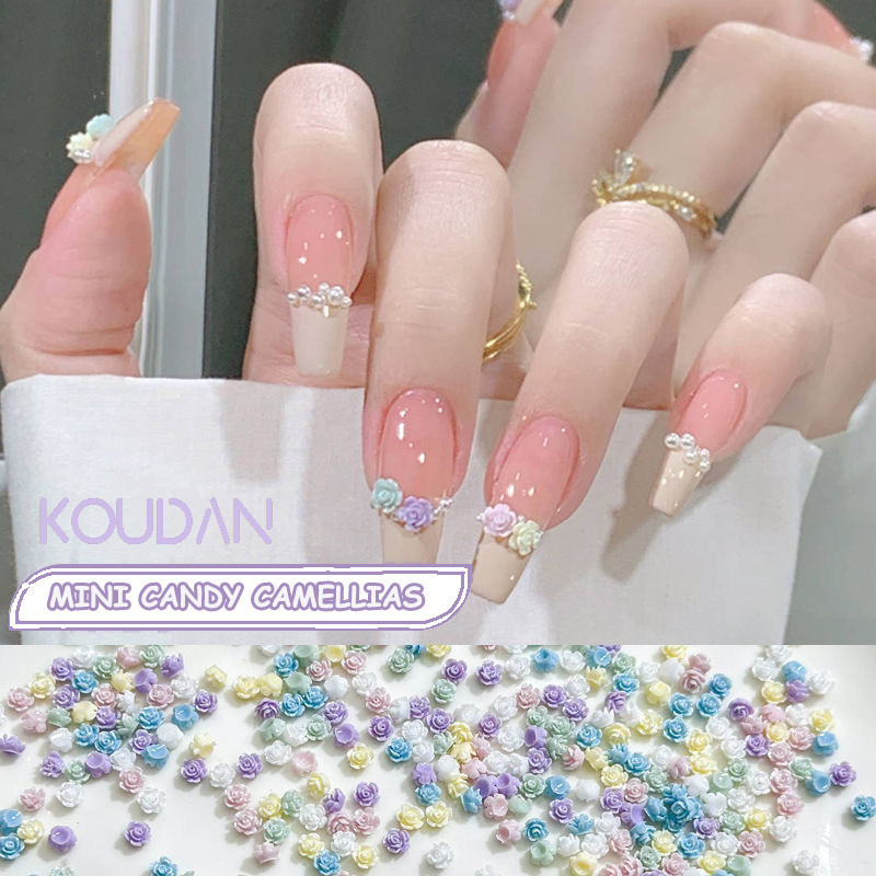 ตกแต่งเล็บ Mini Camellia Macaron Coloful 100 ชิ้น KOUDAN