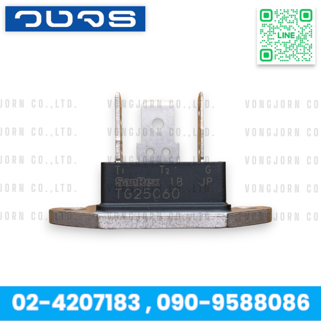 TRIAC TG25C60 SANREX แท้ ไตรแอค 25A 600V Isolate Mold Type Gate Trigger Current 50mA Max ใช้สำหรับหรี่ไฟและเครื่องทำน… – โปรปัง