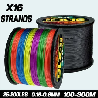 Tali Pancing JOF ญี่ปุ่น 16Strands สายตกปลาถัก 300M 100M Multifilament PE Wire Fly Sea น้ําเค็มสาน Extreme Pesca 11.3-91KG Power PE สายตกปลา