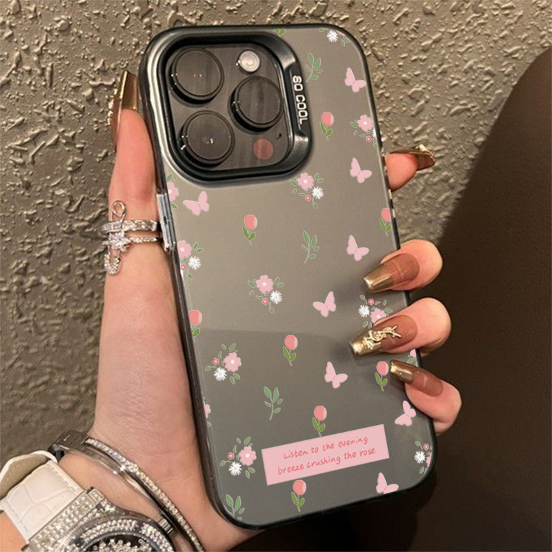 ปลอกสําหรับ Xiaomi Poco F6 F5 X5 X6 M6 Pro 4G Mi 14 13 12T 13T Pro Mi 11 Lite 5G NE ดอกไม้ขนาดเล็กผีเสื้อ IMD Matte Hard กันกระแทก