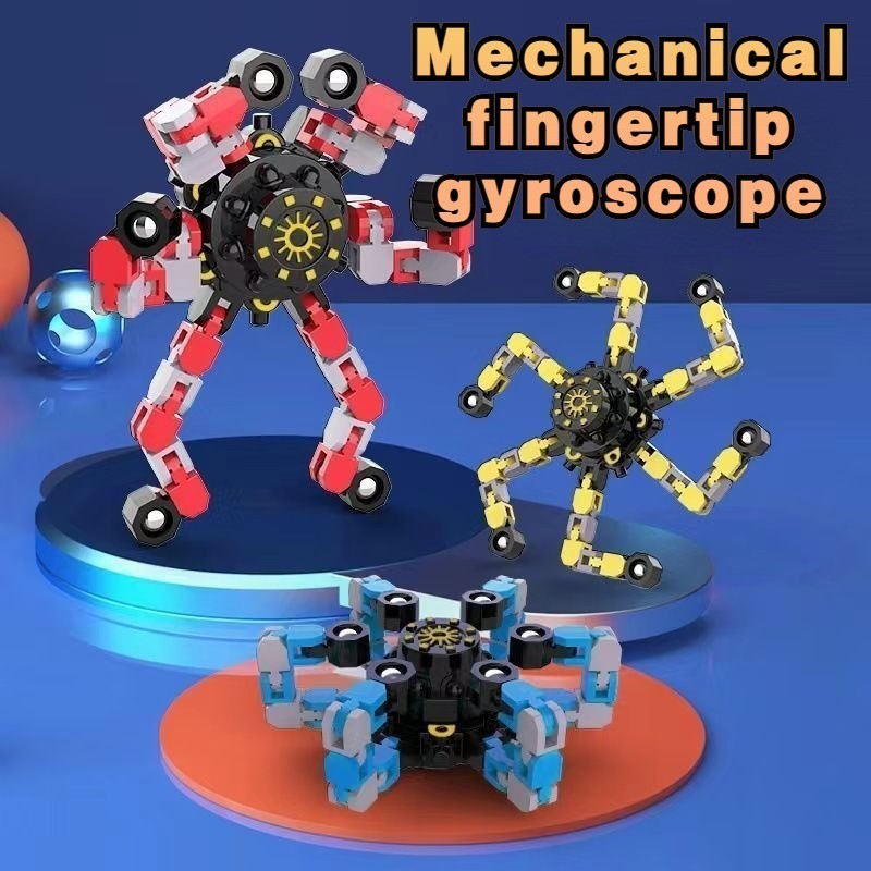 2024 ปลายนิ้ว Mechanical Gyroscope Deformation Mecha Chain ใหม่และที่ไม่ซ้ํากัน 指 长机 สนับสนุน螺形机甲链条新特DIY创意解压玩具手
