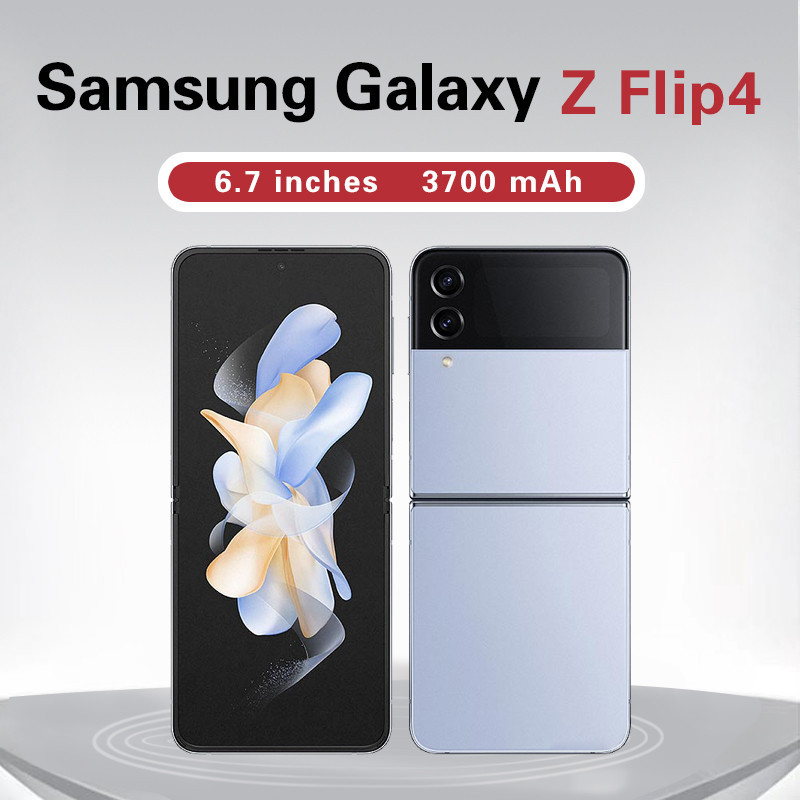 Samsung Galaxy Z Flip4 โทรศัพท์ 6.7 นิ้วสมาร์ท Snapdragon 8+ Gen 1 (4 nm) กันน้ํา 128GB 8GB RAM พับโ