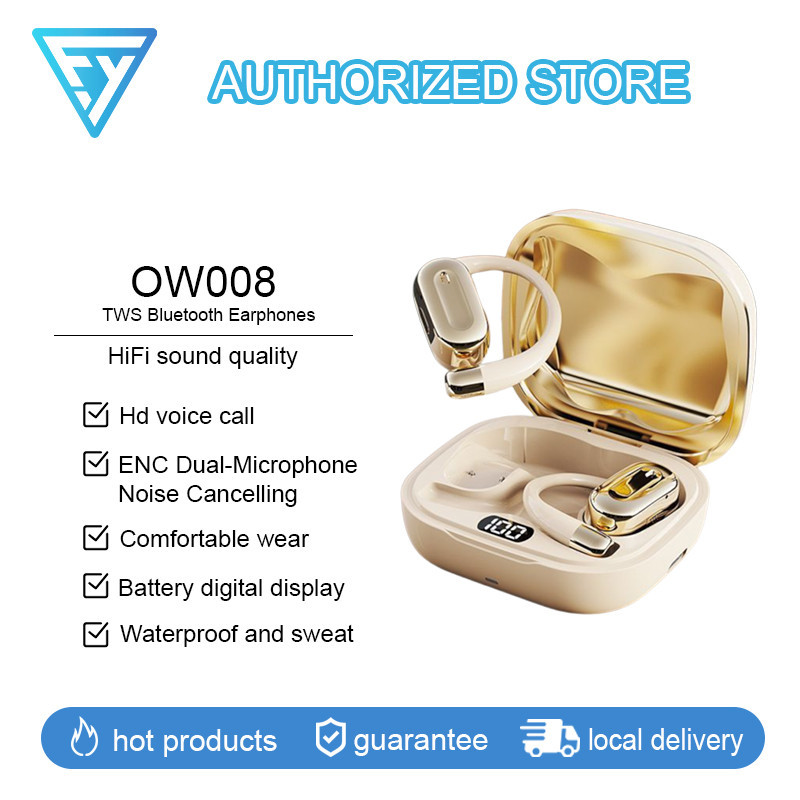 หูฟังบลูทูธ OW-008 กันน้ำ ล่าสุด TWSการโทรเสียง HD คุณภาพเสียง Hi-Fi หน้าจอแสดงผลดิจิตอล