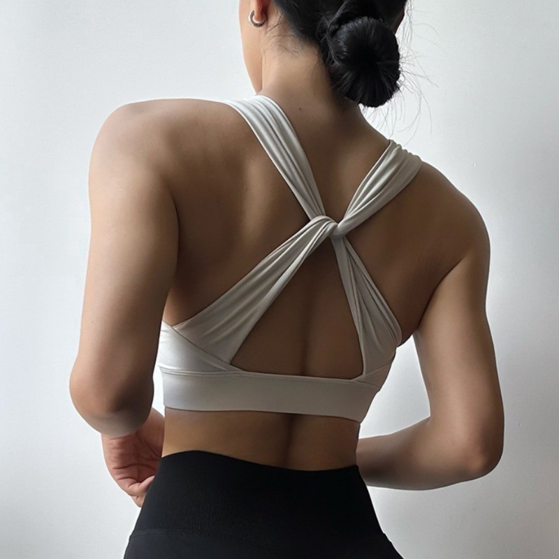 YogahealSports Braเซ็กซี่cross Beautyปกหลังด้านข้างหน้าอกSlim Bra Gym Running