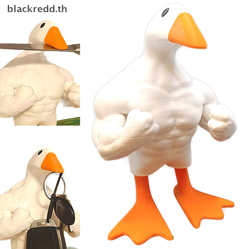Bred 2024 Creative ตลกกล้ามเนื้อเป็ดน้อยส่วนบุคคลรูปปั้นเรซิ่น Home Desktop Craft เครื่องประดับเป็ดประติมากรรมตกแต่งของขวัญ