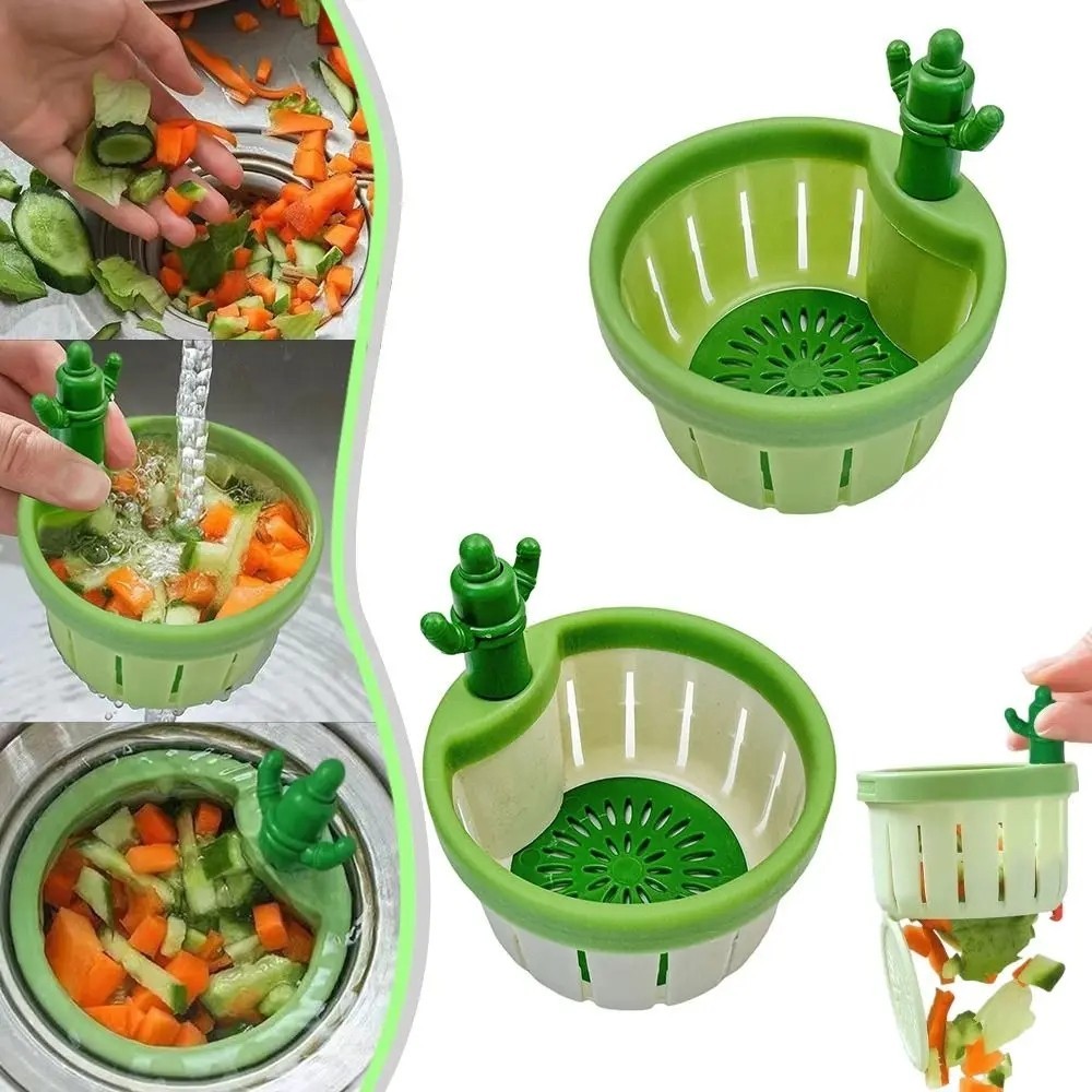 Anti-clogging Cactus อ่างล้างจานท่อระบายน้ํากรองอาหารขยะ Catcher Leakage-Proof ปลั๊กตะกร้ากรองขยะ Collector Filter