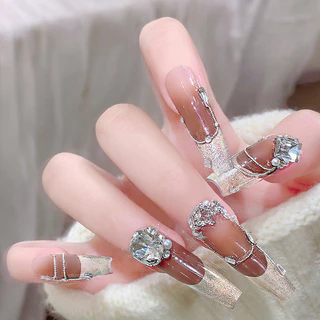 ตกแต่งเล็บสติกเกอร์ DIY Rhinestone แก้วคริสตัลเพชรเครื่องประดับไข่มุก Love Heart 5 ชิ้น KOUDAN