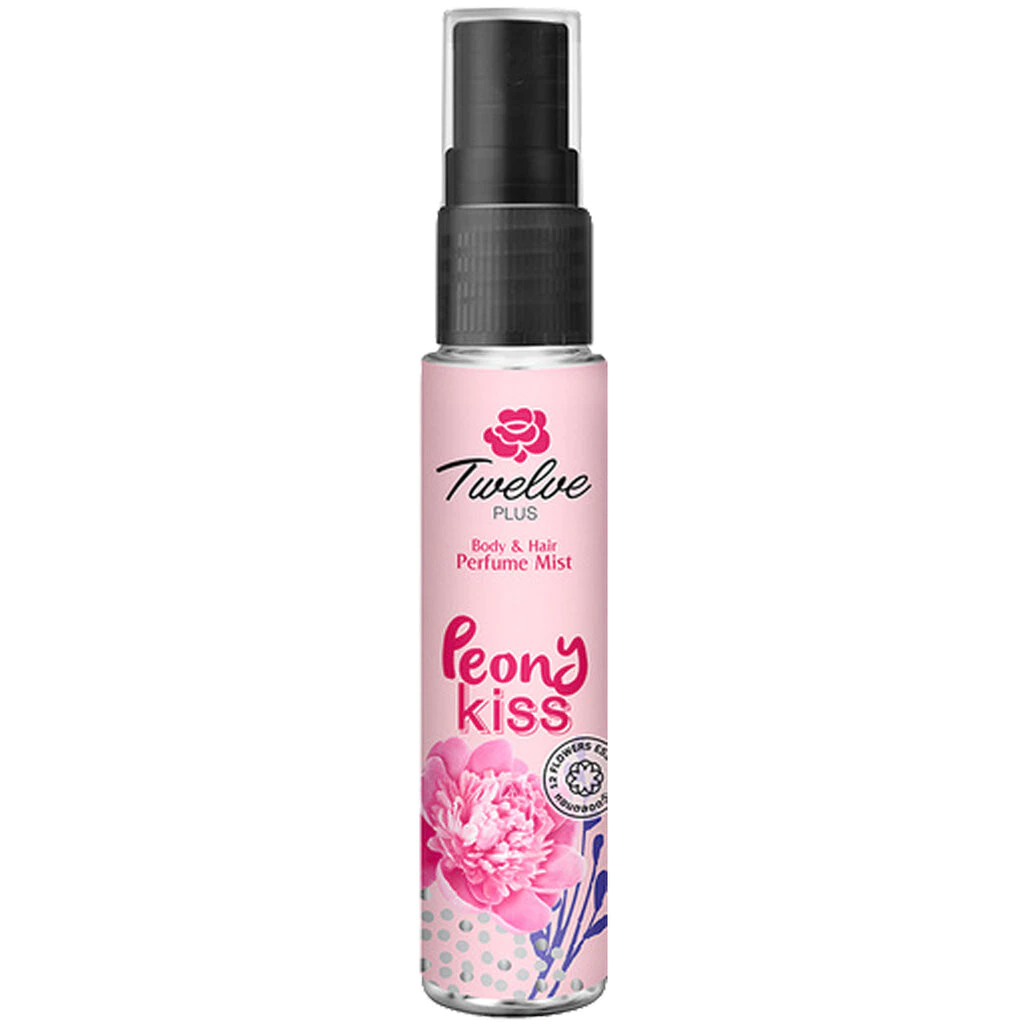 LeeMart เพอร์ฟูม ทเวลพลัส Twelve Plus 12Plus 25ML ระงับกลิ่นกาย สูตร พีโอนี คิส สีชมพู ขนาด 25 มล.
