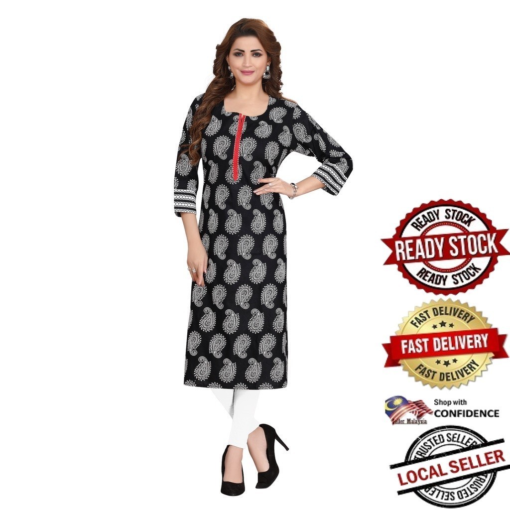 Kurti ผู้หญิงอินเดีย Kurti ออกแบบใหม่ผ้าฝ้าย Kurti เสื้อผู้หญิงอินเดีย Kurti เสื้อ Kurtis Kurti Plus