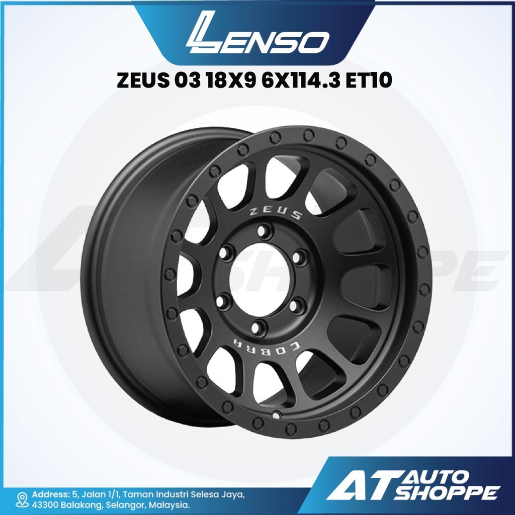 Lenso Zeus 03 - สีดําด้าน 18x9 ET10 6x114.3 (1 ชิ้น)