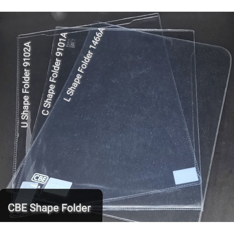 CBEClear Folder A4 & A5 ขนาด (PVC) รูปทรง L/U/C 1 ชิ้น