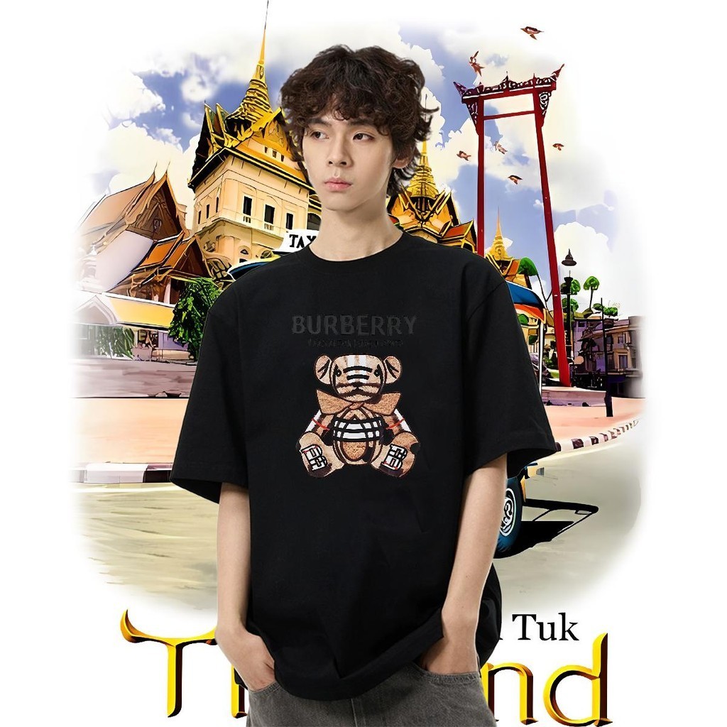 Rugby Shirt Sand-colored Checkered Cidery T-sleeve KOREAN ☀️