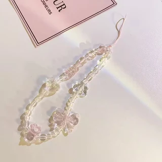 จี้โทรศัพท์มือถือ Bowknot Lanyard ดอกไม ้โทรศัพท ์ มือถือแขวนเชือก อโทรศัพท ์Chain Lanyard หรูหราคริสตัลจี ้อมือลูกปัดน