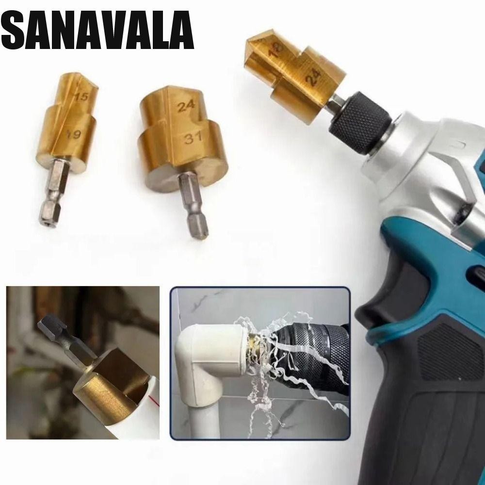 Sanavala ข้อต่อท่อน้ํา Reamer, PPR Hole เปิดท่อประปา Reamer, ซ่อมรั่วเจาะ 20/25/32 Hex Bit Heavy Duty ท่อ Reaming เจาะ Bits พลาสติก PPR PVC
