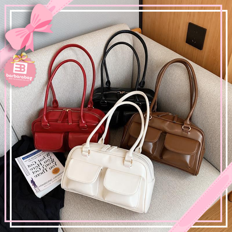 กระเป๋าถือ จุของได้เยอะ มีซิป bag กระเป๋าผู้หญิง สไตล์เกาหลี ความจุสูง handbag