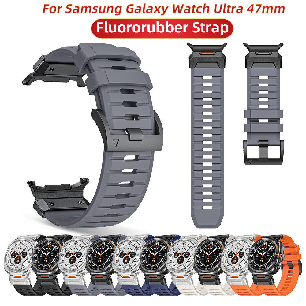 Fluororubber Band สายนาฬิกายางสายรัดกีฬาอุปกรณ์เสริมสําหรับ Samsung Galaxy Watch Ultra 47mm
