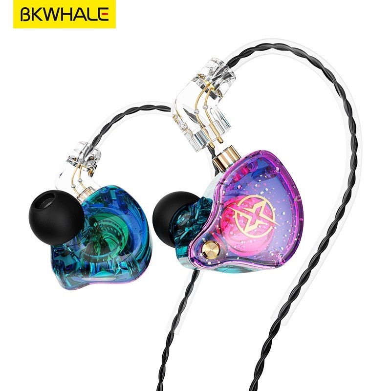 Bkwhale3.5 มม./TypeC ที่ถอดออกได้หูฟังแบบมีสายคู่แบบไดนามิก HiFi หูฟังเบสชุดหูฟังสเตอริโอ Monitor หูฟัง