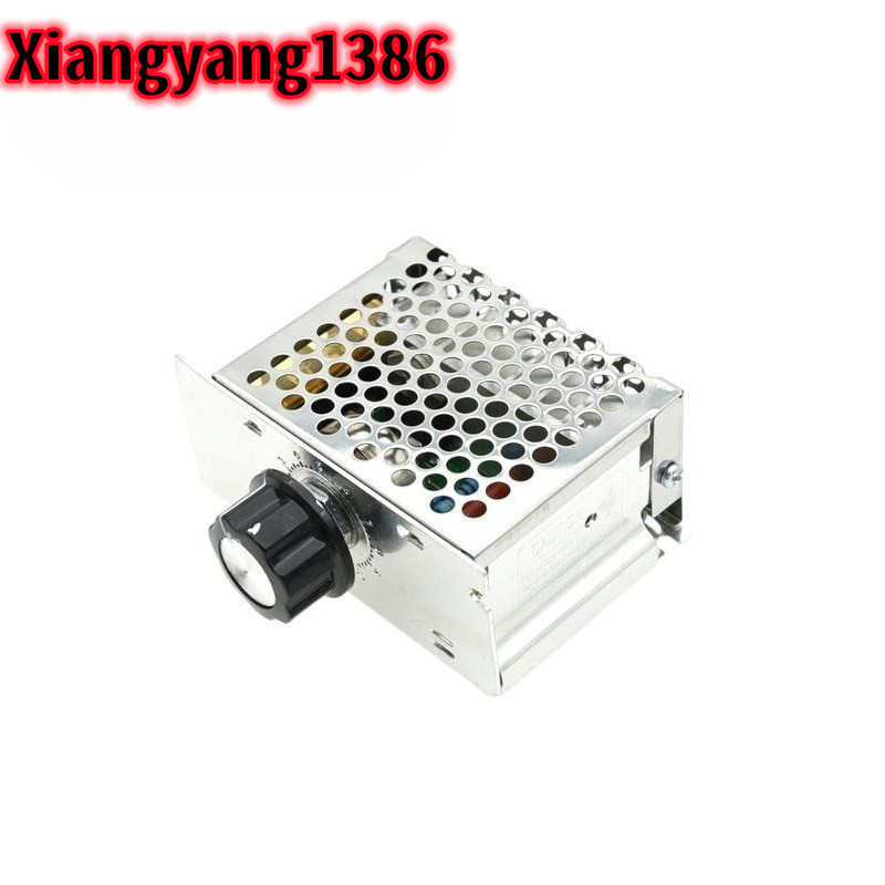 4000w AC 220V SCR ตัวควบคุมแรงดันไฟฟ้า Dimmer มอเตอร์โมดูลควบคุมความเร็วปรับ Potentiometer พร้อมอลูมิเนียมกรณี