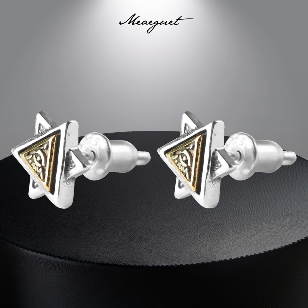 Meaeguet Vintage Praying Hands Gods Eye Stud ต่างหู Evil Eye ปกป้องโชคต่างหูสําหรับผู้หญิงและผู้ชาย 