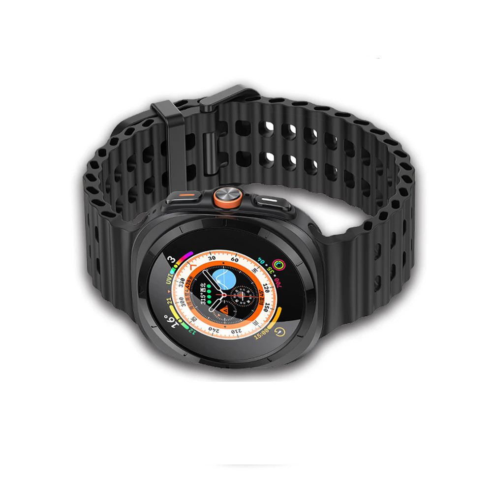 สายรัดซิลิโคนอ่อนนุ่มสําหรับ Samsung Galaxy watch Ultra 47 มม.สายนาฬิกาสไตล์รูระบายอากาศ