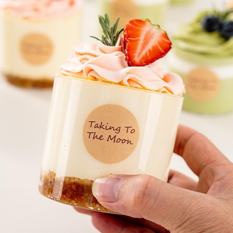 มูสคัพกลม Menglong เค้กกล่องขนมพุดดิ้งถ้วยทีรามิสุแบบใช้แล้วทิ้ง ราคา ถูกที่สุด ดีลบีเคเค แกลเลอรีภาพที่ 2
