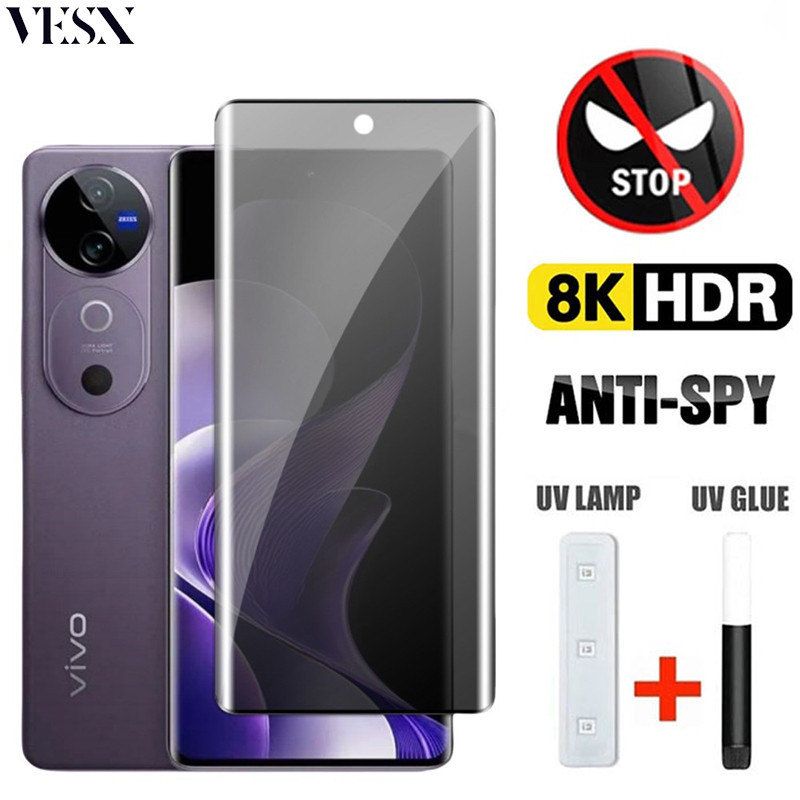 ฟิล์มกระจกด้าน ฟิล์มกันแอบมองกระจก UV สำหรับ VIVO V40 Lite V30 V30E V29 V29E V27 V25 Pro 5G 2024