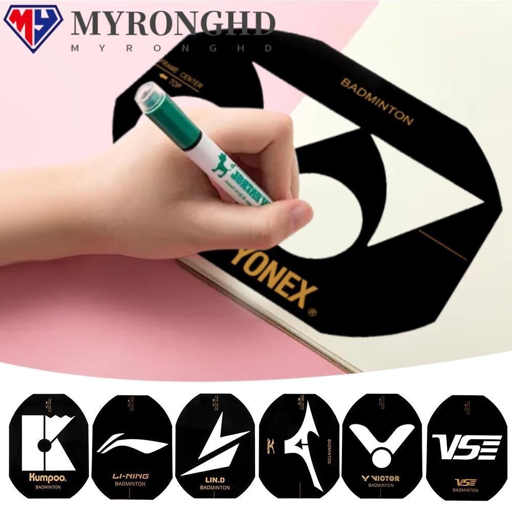 Myronghd เครื่องหมายลายฉลุแบดมินตัน, Hollowing Out แม่แบบภาพวาดทนต่อการสึกหรอ, ความเรียบง่าย PVC ทนทานการ์ตูนลักษณะปากกามาร์กเกอร์