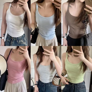 🌜Soroh🌛เสื้อสายเดี่ยว มีฟองน้ำ สีพาสเทล ครอป หลากสี เข้ารูป🌟เสื้อกล้าม สไตล์เกาหลี หลากสี มินิมอล✨#FY1019