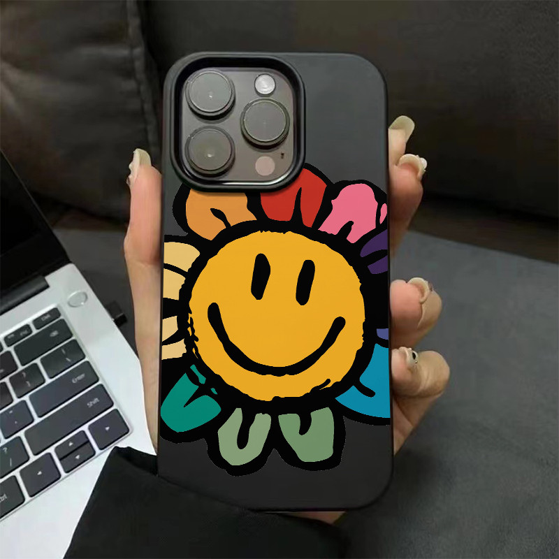 เคสไอโฟน16 15 14 13 12 11 Pro Max Case Sunflower Smiley Face กันกระแทก Soft Compatible เคส iPhone 16PM,16Plus,X/XS, XR,7+,8Plus