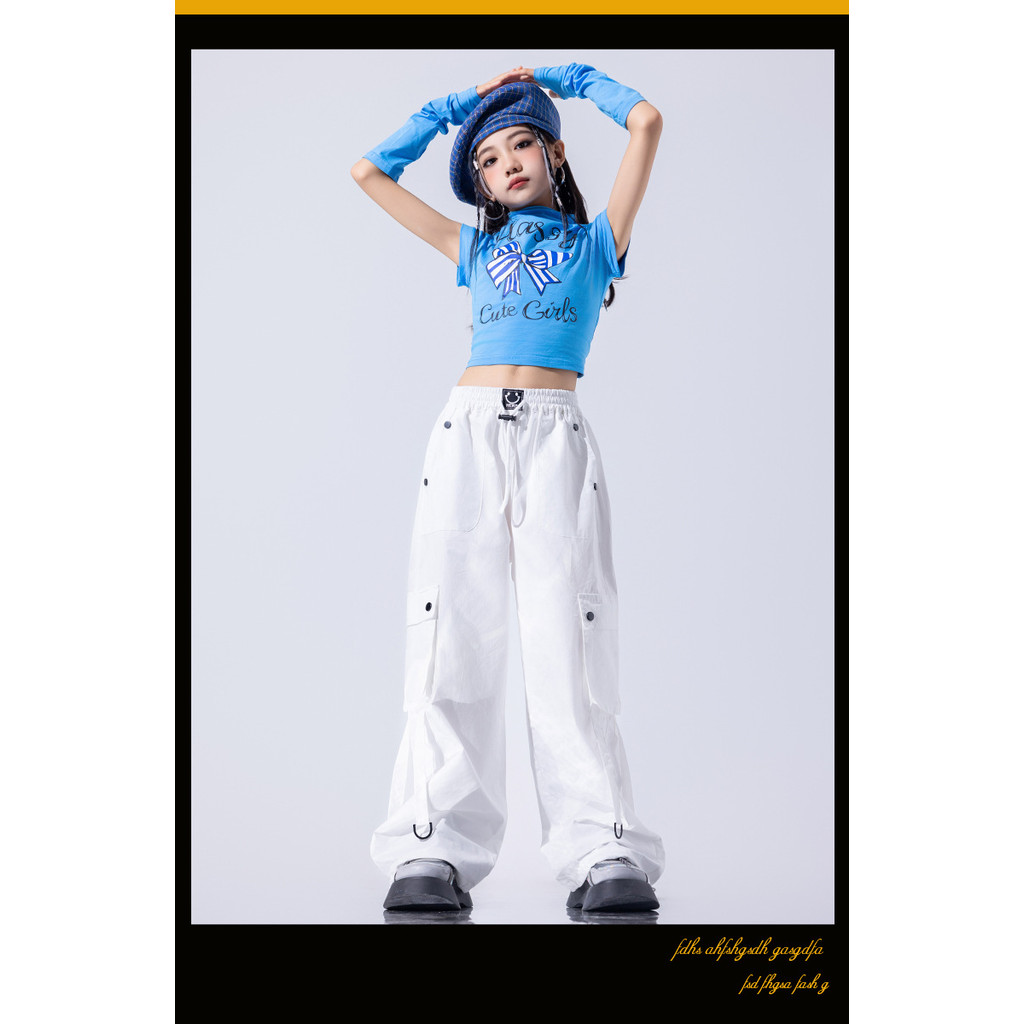 🔥พร้อมส่ง🔥 ชุดนักเต้นเด็ก / การเต้นรำของเด็กหญิงโดพามีน / นางแบบเดินระเบิดถนนฮิปฮอป - รูปที่ 5