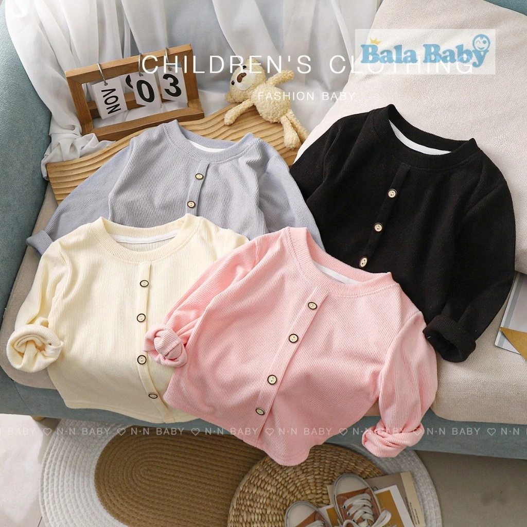 เสื้อแขนยาวเด็ก สเวตเตอร์เด็ก กันหนาวแต่งกระดุม ใส่ได้ทั้งเด็กผู้หญิงและเด็กผู้ชาย สำหรับอายุ6เดือน-3ปี CX15