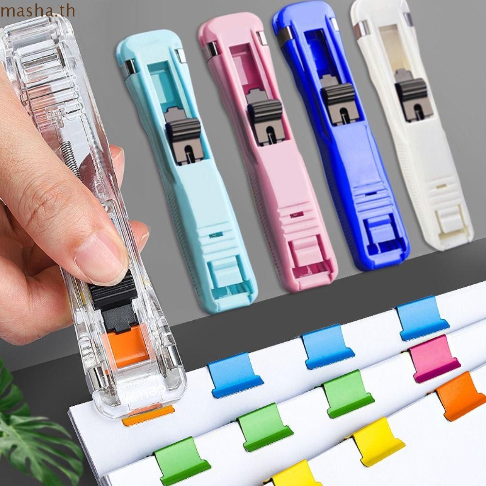 Clip Pusher, Hand Push Metal Hand Push Clamp, Simple Reusable Traceless Paper Binding Clip สํานักงานโรงเรียน