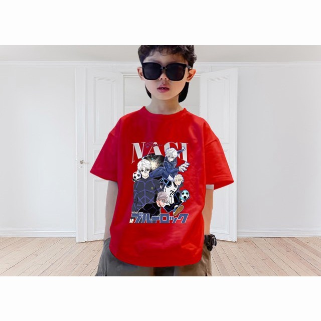 Children's T-shirt Blue lock เสื้อยืด ผ้าคอตตอนเนื้อดี ทรงตรง แขนสั้น คอกลม ใส่ได้ชาย-หญิง เทรนด์ใหม่ปี 2024! ! 100-150