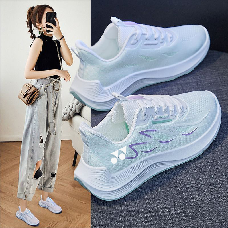 รองเท้ากีฬายոնեկซ์ สำหรับผู้ชายและผู้หญิง ออกแบบเพื่อความสบายในการใช้งานหลากหลาย มีตาข่ายระบายอากาศ นุ่ม เบา และกันลื่น เหมาะสำหรับการวิ่งในฤดูร้อน