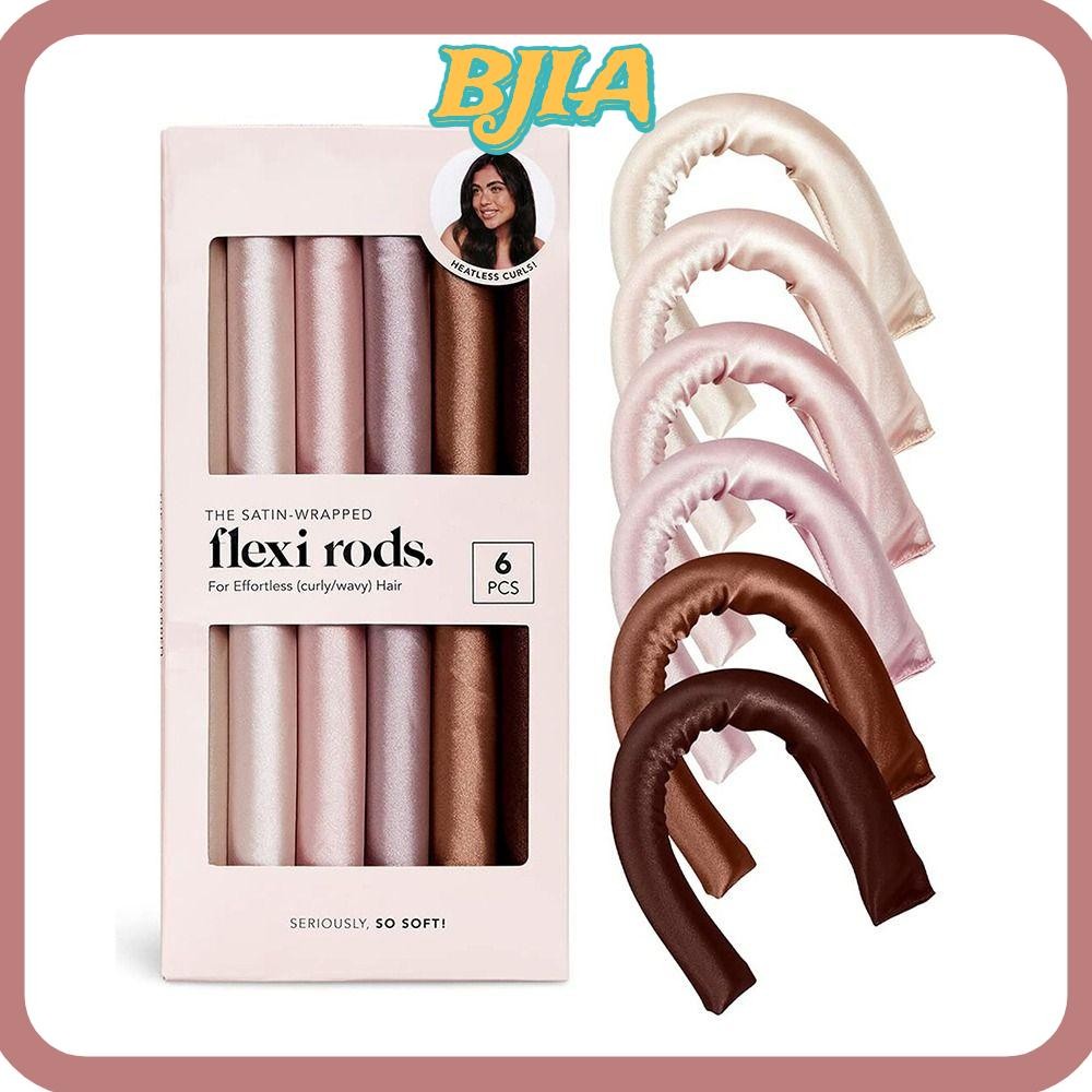 Bja 6 ชิ้น/เซ็ตดัดผม, นอนในค้างคืนทําให้ผมนุ่ม Heatless Curling Rod, Curls ริบบิ้นม้วนผมผู้หญิง