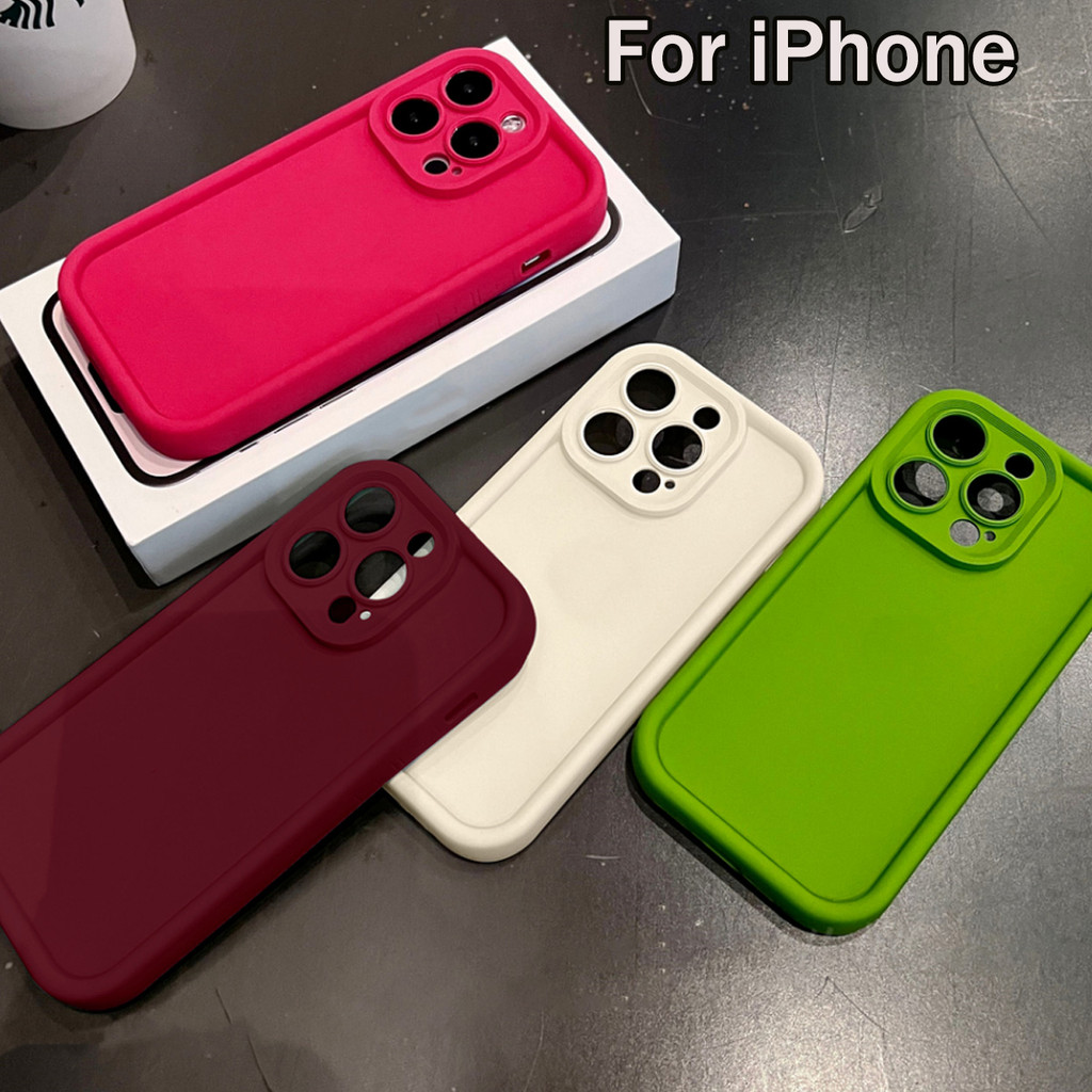 เคส เคสโทรศัพท์ TPU สีพื้น for iPhone 17 16 11 13 15 14 12 Pro Max XR 8 7 Plus XS Max SE2020 เคสโทรศัพท์ซิลิโคนอ่อนนุ่ม