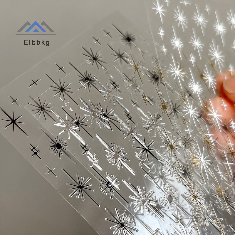 Eibbkg Star Radiant Nail Art สติกเกอร์ Decals, 3D Self-Adhesive เล็บ Decals การออกแบบเล็บอุปกรณ์สําหรับ DIY เล็บตกแต่งลดราคา