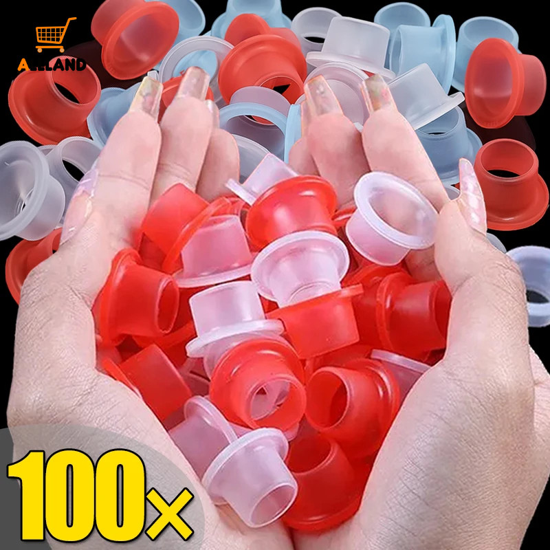 100ชิ้นก๊อกน้ํารั่วซิลิโคนปะเก็นปิดผนึก-อัพเกรดป้องกันหยดยางท่อปะเก็นท่อ-สากลท่อน้ําปลั๊ก