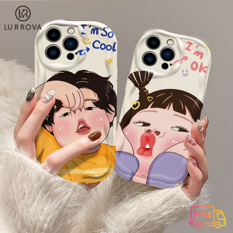 เคส OPPO A3 Pro A80 A3X A60 A79 5G A38 A18 A57 A58 A98 A78 A17K A55 A54 A16 A15 A77 A74 A93 A92 A12 A3S A5 A7 A5S A15S A31 A53 A76 การ์ตูนตลกคู่กันกระแทกเคสโทรศัพท์TPU