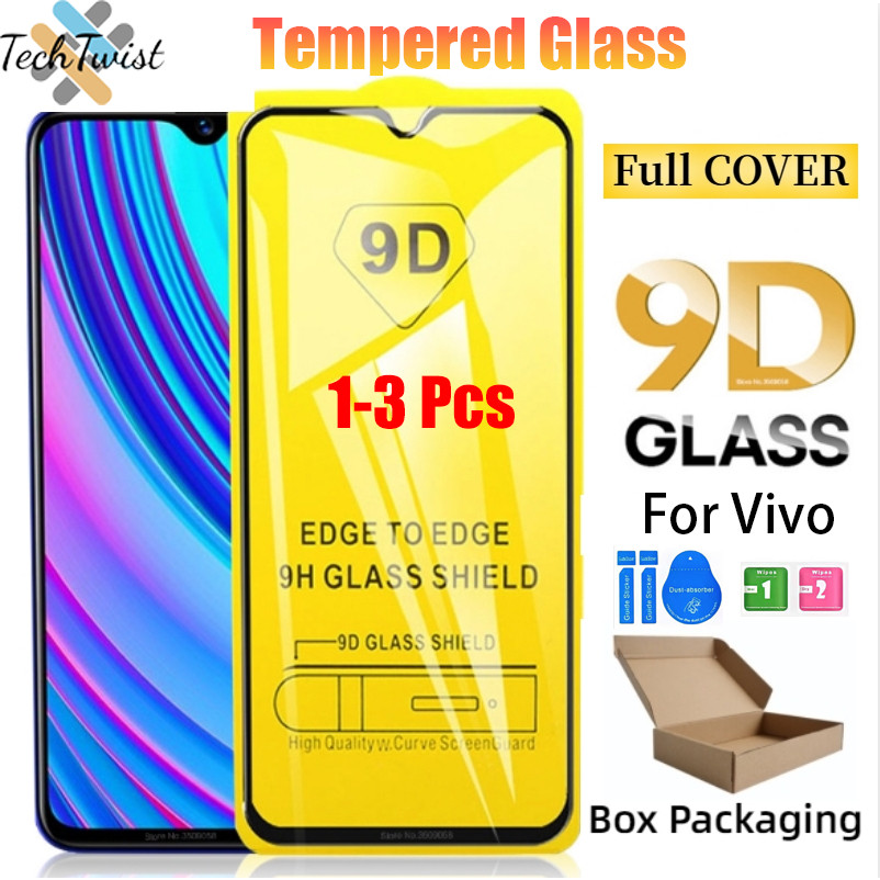 9D กระจกนิรภัยแบบเต็มสำหรับ Vivo Y91/Y95/Y19/Y12/Y30/V15 Pro/Y70T/V17 Pro/V20 SE/Y33S 5G