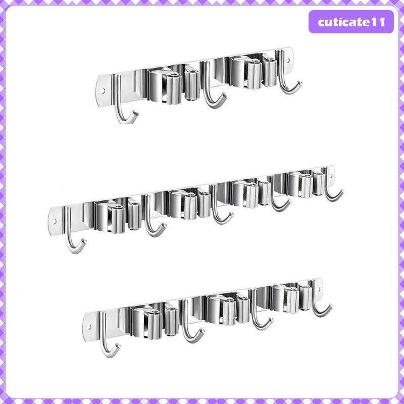 [Cuticate1] Mop Broom Holder ไม้กวาด Mop Hanger Tool Organizer, Broom Gripper Holding Mop Organizati