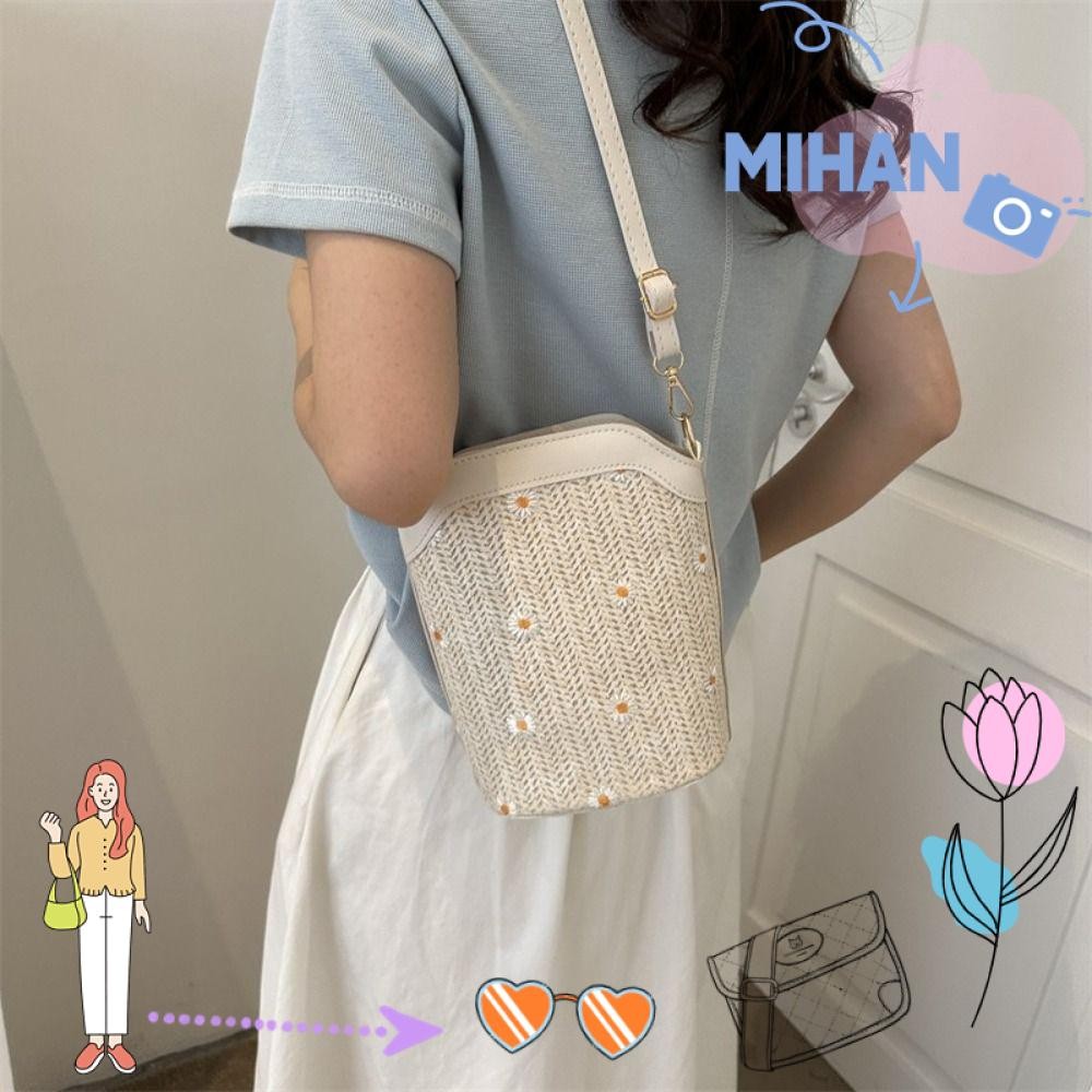 เดือน ผู้หญิงกลวงจับกระเป๋า,ความจุสูงแฟชั่นทอถังกระเป๋า,Crossbodyกระเป๋าซิปปิดRetroโครเชต์กระเป๋าฤดูร้อนToteกระเป๋า