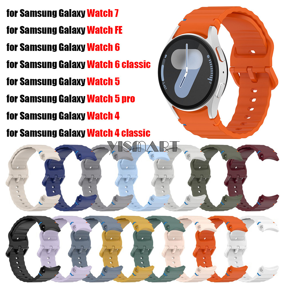 สายซิลิโคนสําหรับ Samsung Galaxy Watch 7 FE 5 Pro 6 4 คลาสสิกกีฬาเข็มขัดสร้อยข้อมือ Galaxy Watch7 สายนาฬิกา