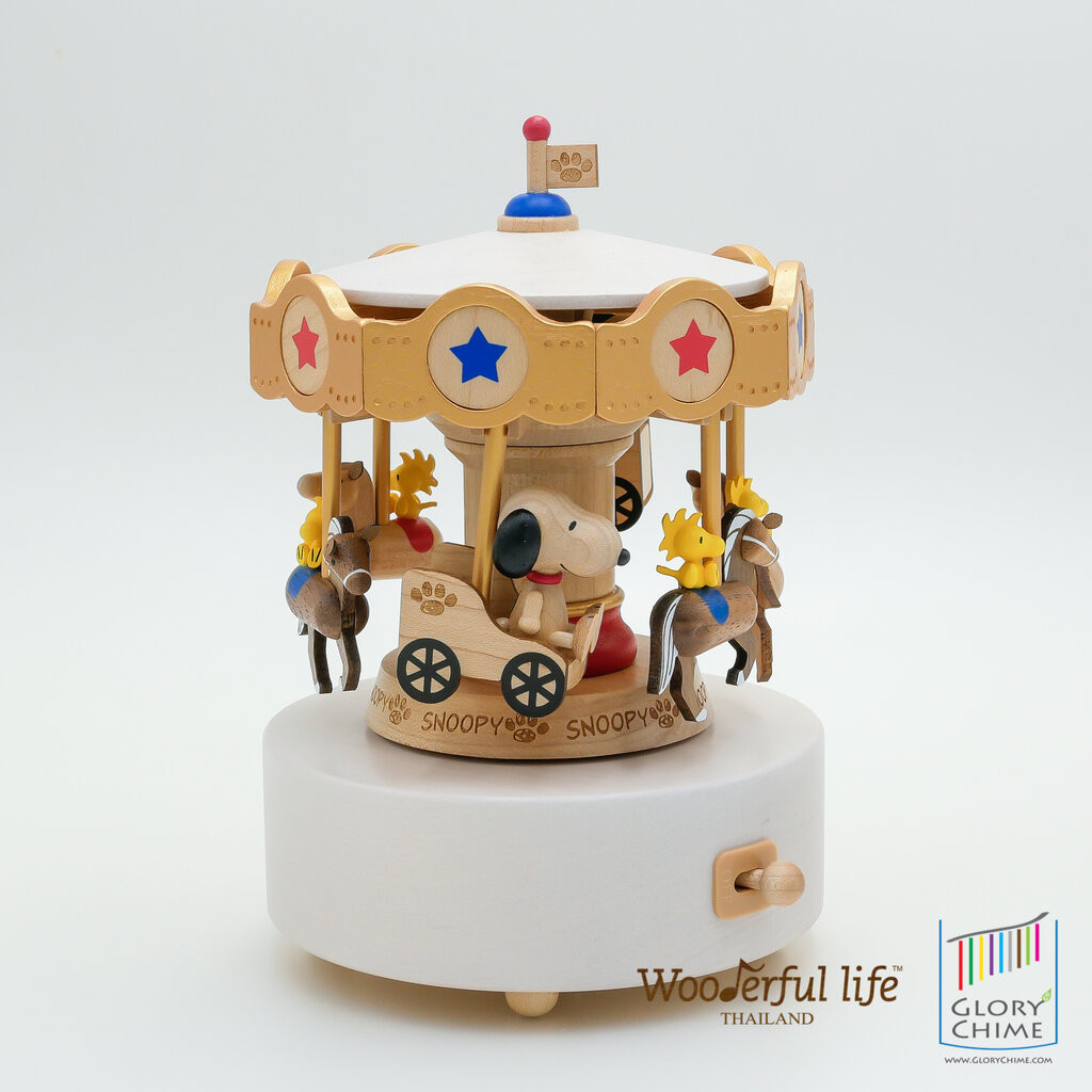 Wooderful Life Snoopy กล่องดนตรี ม้าหมุนสนูปี้ เพลง Dixie Land