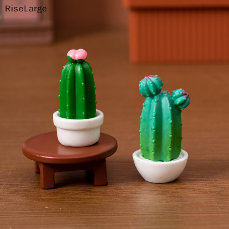 [RiseLarge] Mini Cactus ตุ๊กตาเครื่องประดับกระบองเพชรตกแต่ง Micro Landscape Decor พืชกระถางต้นไม้ Succulent รูปปั้นเดสก์ท็อปเครื่องประดับใหม่