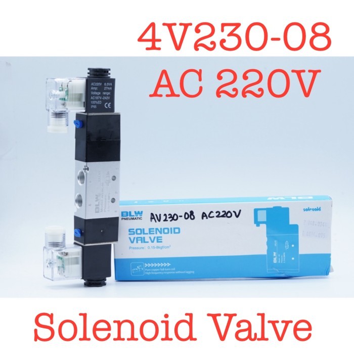 BLW Solenoid วาล์ว 4V230-08 AC 220V 1/4 "ตรง Air Valve Double Coil สําหรับ Pneumatic Actuator | 2.04