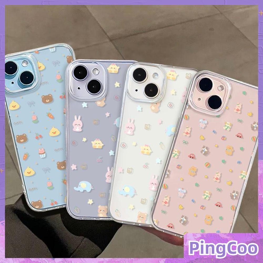 Pingcoo - สำหรับ iPhone 16 Pro Max iPhone 11 Case เคสใส TPU สัตว์การ์ตูนตัวน้อยน่ารักและสวยงาม iPhone 14 Pro max iPhone 14 13 Pro max 12 11 XR XS 7 8Plus max XS XR